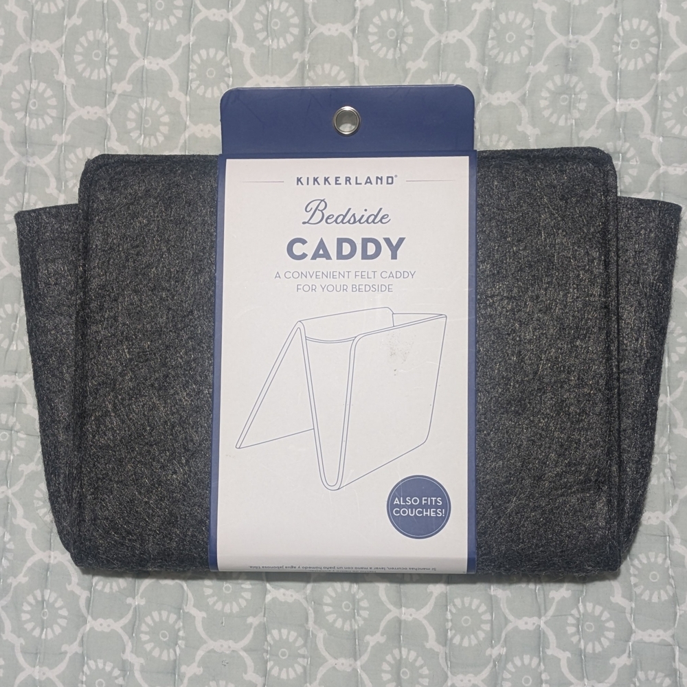 Kikkerland Gray Felt Bedside Caddy